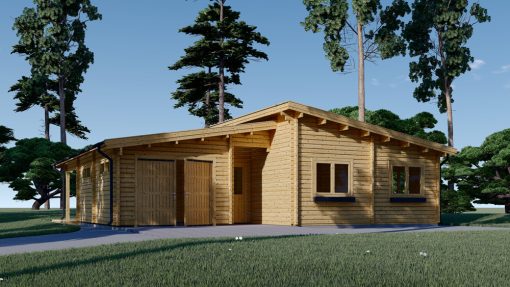 Trevilla med Flatt Tak BERTA (66 mm / 44 mm + 44 mm), 105 m²