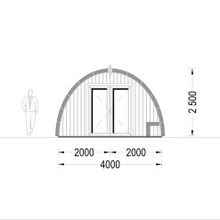 Trehytte BRETA (44 mm), 4×6 m, 24 m²