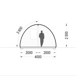 Trehytte BRETA (44 mm), 4×6 m, 24 m²