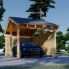 Carport i tre med L-formet vegg LUNA, 3,2 x 6 m
