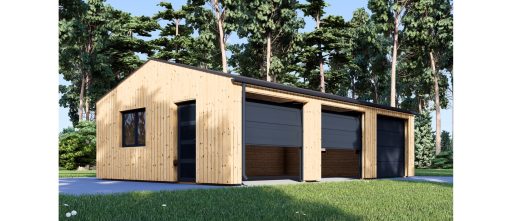 Trippel tregarasje SILVIA TRIO, 9×6 m, 54 m² (34 mm + trekledning)