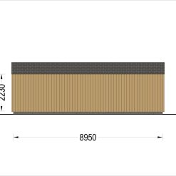 Trippel tregarasje SILVIA TRIO, 9×6 m, 54 m² (34 mm + trekledning)
