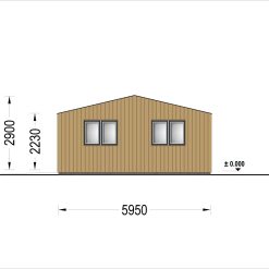 Trippel tregarasje SILVIA TRIO, 9×6 m, 54 m² (34 mm + trekledning)