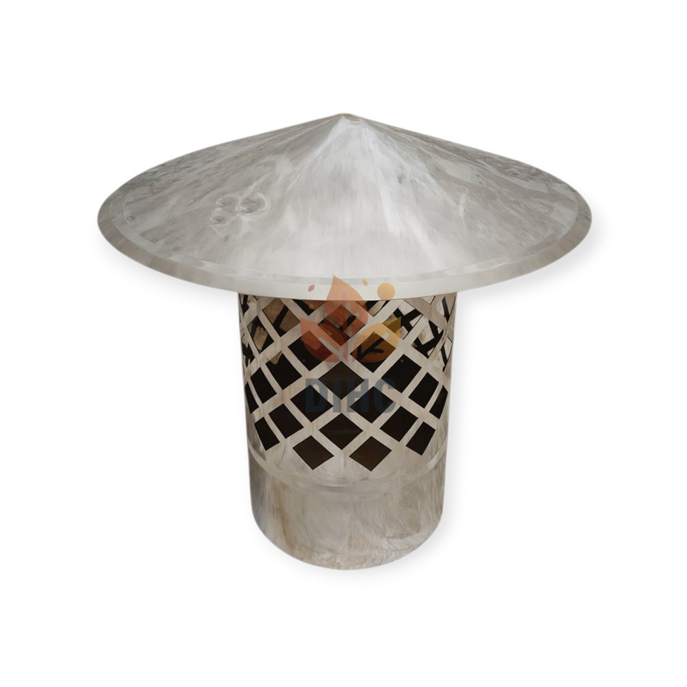 Skorsteinstopp med gnistfanger i stedet for standard topp