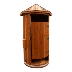 Rund utendørs dusj i tre Ø1.1 m