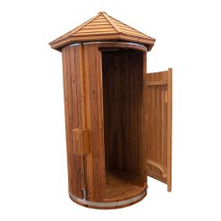 Rund utendørs dusj i tre Ø1.1 m