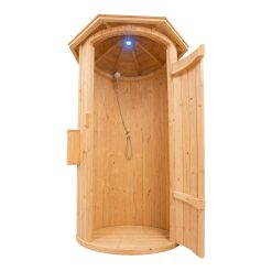 Rund utendørs dusj i tre Ø1.1 m