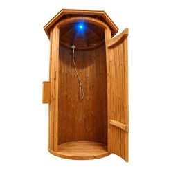 Rund utendørs dusj i tre Ø1.1 m